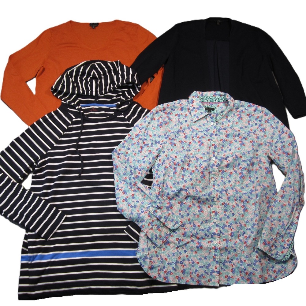 Talbots Lot of 4 Tops S Long Sleeves Floral Striped Wool Sweater Classic Preppy